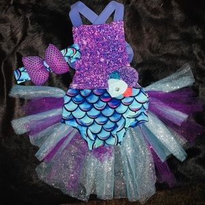 Girls summer romper with tulle skirt 9-18 months